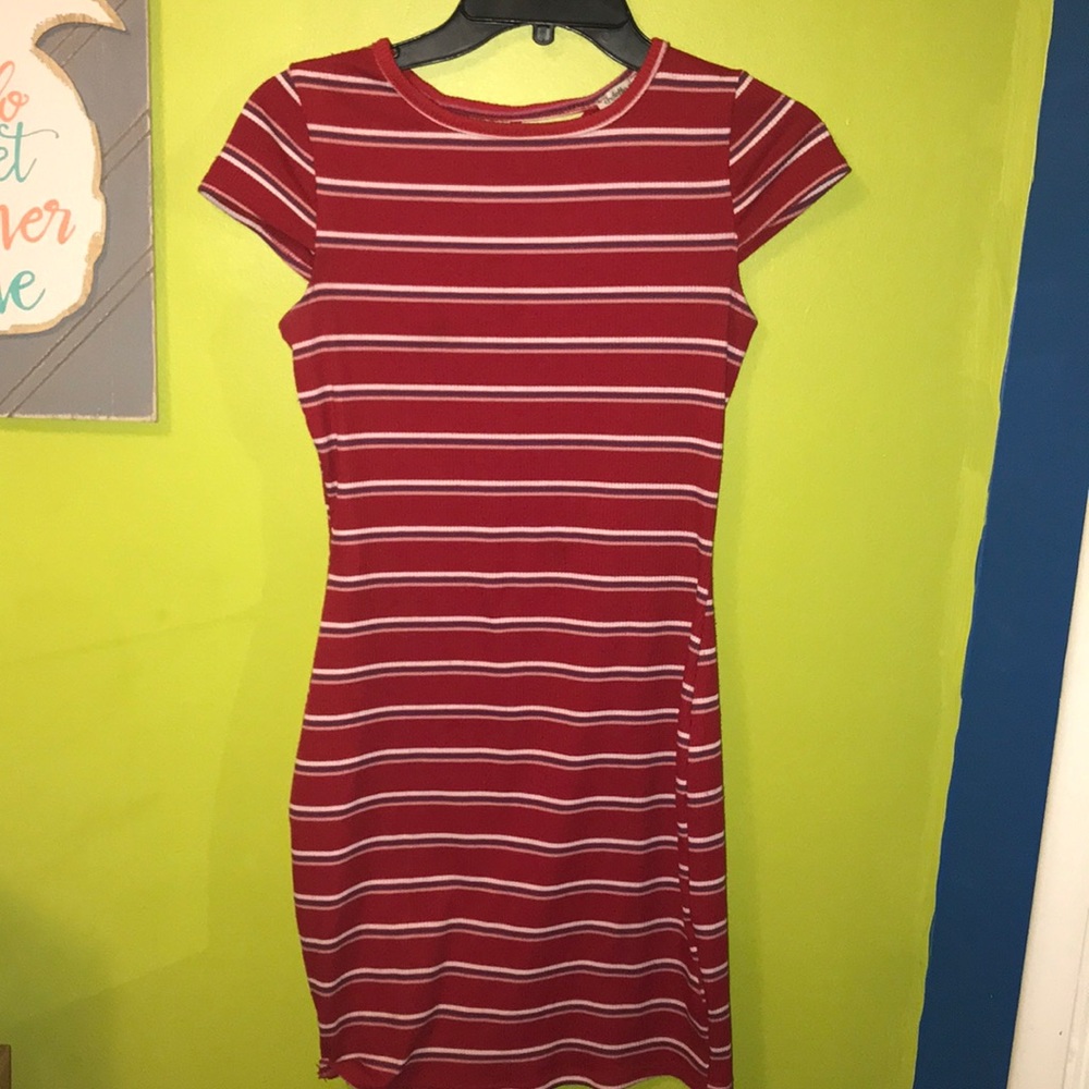 Striped Open back Dress.